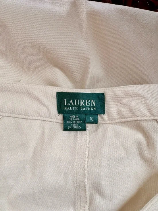 Ralph Lauren Cotton Cream Women’s Pants Size 10 - Picture 2 of 8